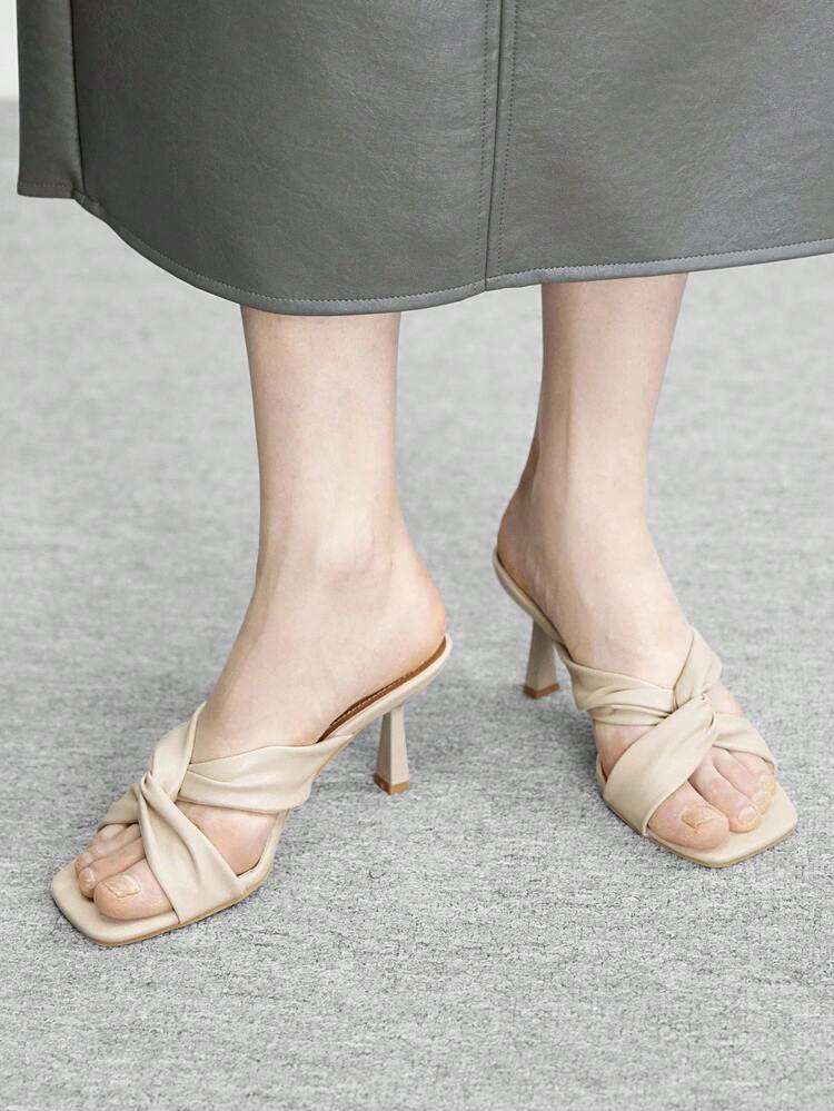 CUCCOO BIZCHIC Women's Fashionable Elegant Commuting Twist High Heel Sandals Valentine's Day