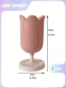 SHEIN Tulip Pen Holder Girl Heart Pen Holder Makeup Brush Storage Bucket Back To School - Multicolor - View 2