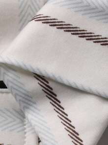 DAZY 男童条纹印花翻领宽松衬衫和裤子睡衣套装，春夏秋季 - 灰色 - 查看 8