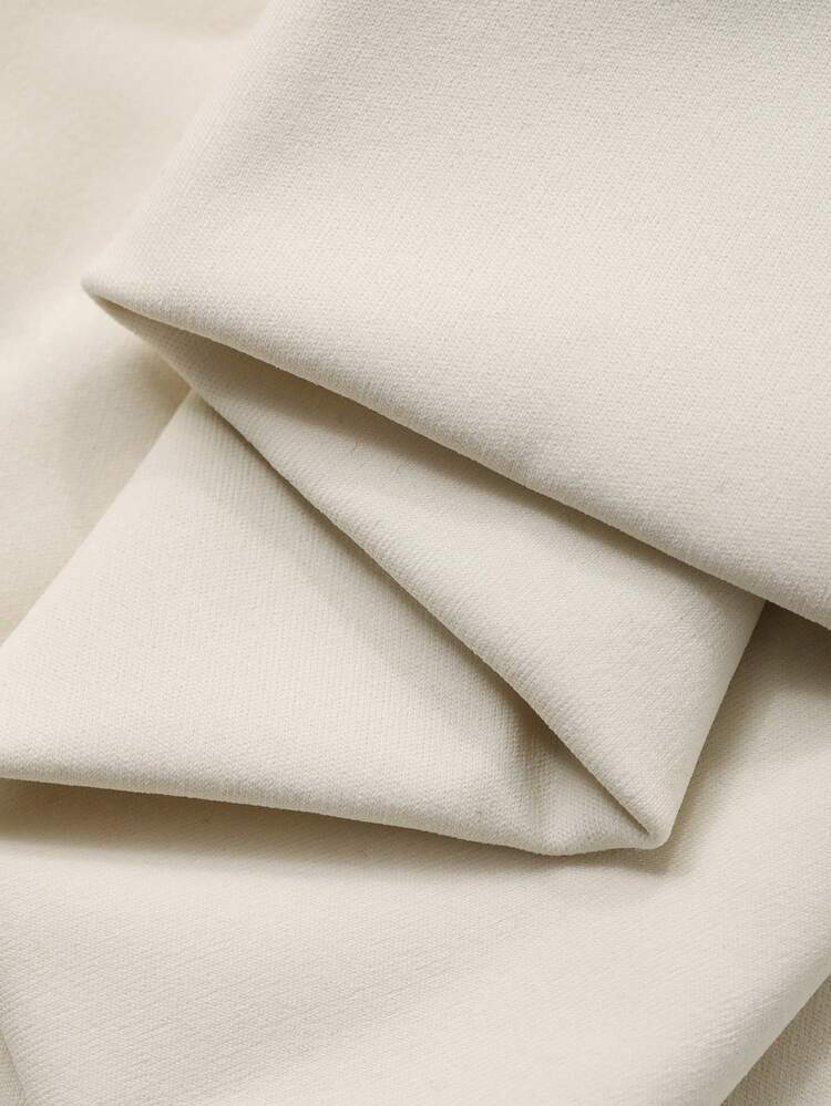 2pcs Women Autumn Solid Color Sheer Lace-Up Fitted Top And Skinny Pants Set