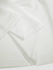 GlowEve CURVE Canotta casual taglie forti colore unito con scollo drappeggiato in raso bianco - Bianco - Visualizzare 4
