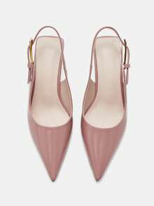 CUCCOO CURVES Women's Fashionable Elegant Pointed Toe Wide Fit High Heels For Christmas - Naked powder - View 5