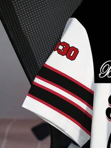 Betty Boop x SHEIN 大码休闲撞色卡通图案圆领短袖T恤，夏季 - 白色 - 查看 5