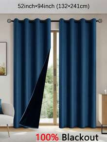 2片装遮光窗帘，隔热衬里，适用于客厅、卧室、厨房、浴室等家居装饰。 - 純色 - 查看 23