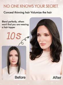 ZERO-NET 115克 16英寸 女士真人发片 8x8英寸大底座 适合头发稀疏的女性 - S2 - 查看 5