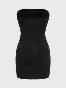 ROMWE Grunge Punk Spring/Summervalentine's DaygraphicY2K Sexy Baddie Distressed Letter Print Rivet Decor Women Mini Dress - Black - View 2