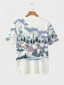 EMERY ROSE 女士卡通森林小屋图案圆领数码印花T恤 - 彩色 - 查看 2