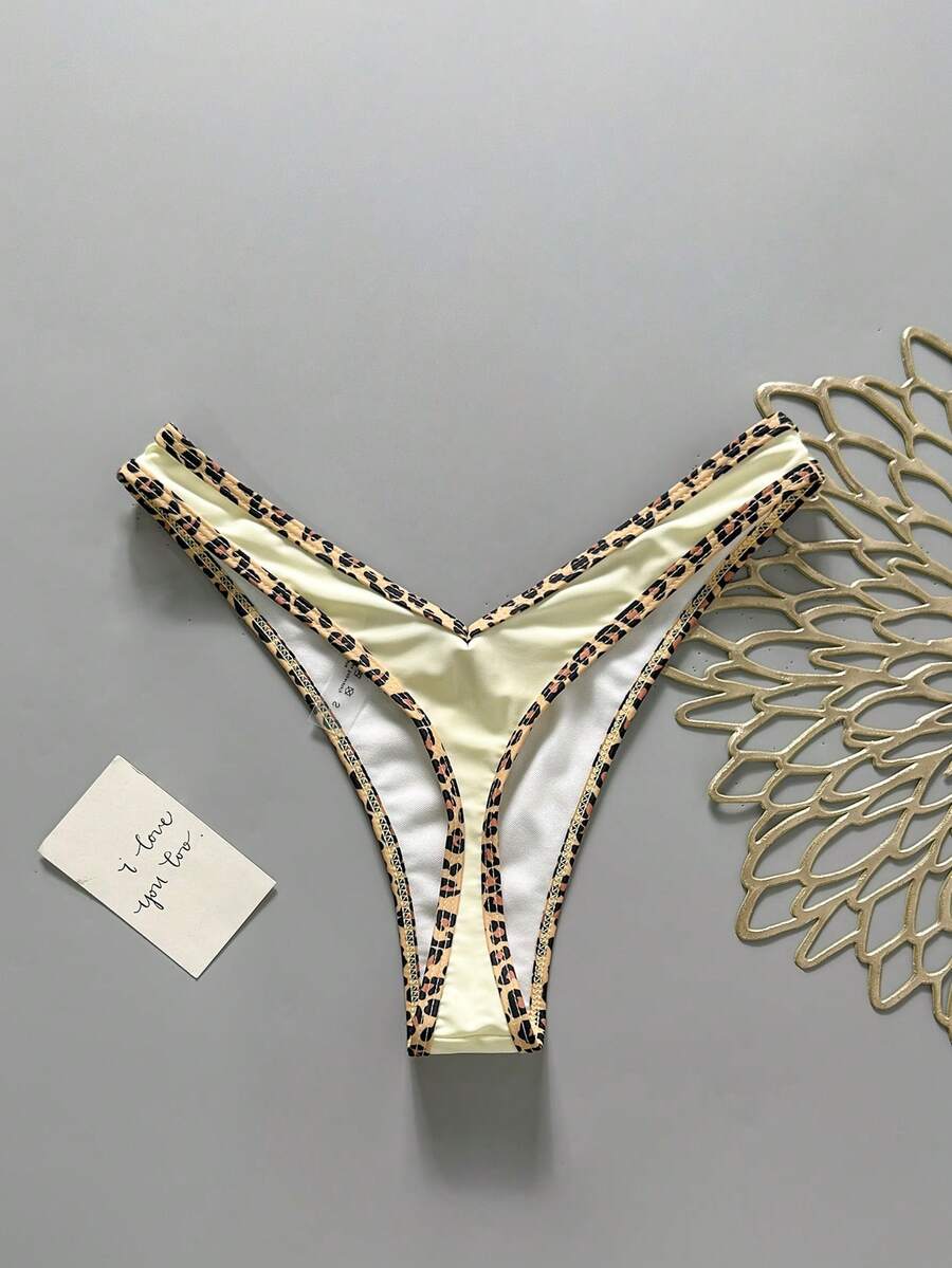 Swim Vcay Women's Solid & Random Print High Cut Bikini Bottom, Spring/Summer - Multicolor - View 1