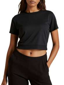 DKNY Women's Soft Durable Comfortable Sports Outdoor Training Black P4AHSWLV-BLK - Black - View 1
