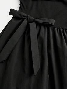 SHEIN Girlism Kids Tween Girls Partywear ,Elegant Pleated Off-Shoulder Long Solid Black,Elegant Asymmetrical Hem Long Slanting Shoulder Dress, BlackDress Black Dress With Bow Black Dresses Classy Elegant Black Off-Shoulder Dress Elegant Black Dress Black Midi Dress Off Shoulder Black Dress Classy Black Dress One Shoulder Black Dress Prom Dresses Vestidos Elegantes Para Fiesta - Black - View 3