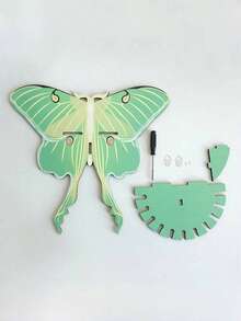 Joivida Bohemian Green Wooden Butterfly Crystal Candlestick, Wall-Mounted Decorative Storage Shelf, Art Craft Ornament For Living Room Entryway Homestay - multicolor - View 11