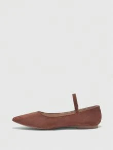 CUCCOO BIZCHIC Women's Pointed Toe Buckle Design Casual Everyday Commute Versatile Flat Shoes Spring Shoes - Brown - View 9