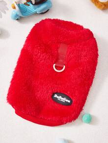 PETSIN Autumn/Winter Plush Velvet Pet Vest & Hoodie – Soft Warm Sweater With Traction Buckle For Dogs, Cats & Small Animals, Indoor/Outdoor Wear - Multicolor - View 15
