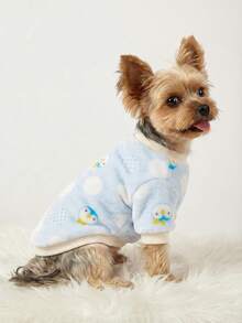 PETSIN 1 Pc Flannel Pet With Penguin Print, Light Blue - Multicolor - View 4