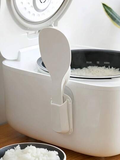 Zazumi Giá đựng muỗng múc cơm gắn tường, hộp đựng nồi cơm điện và muỗng xới cơm, thích hợp để cất giữ dụng cụ nhà bếp, đũa, muỗng múc cơm, v.v., giúp tiết kiệm không gian bếp, thoát nước và giữ sạch sẽ. Một dụng cụ lưu trữ thiết yếu cho đồ dùng nhà bếp, có sẵn kiểu gắn giác hút và không cần giác hút!