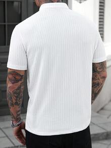 Manfinity CasualCool Men's Short Sleeve Casual Commuter Versatile Polo Shirt - White - View 2