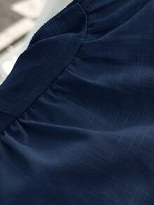 Siren Gaze 女士夏季休闲圆领荷叶边下摆背心 - 藏蓝色 - 查看 7