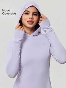 OutZeal 女士户外连帽衫 徒步露营 凉爽触感 带拇指孔 - 淡紫色 - 查看 4
