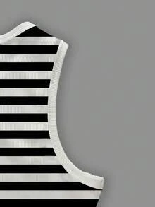 Resyla 条纹印花圆领休闲无袖背心 - 彩色 - 查看 3