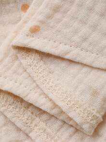 DAZY Polka Dot Print Loose Lantern Sleeve Women Pajama Set, Soft Crepe Fabric - Beige - View 9