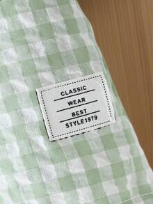 Baby Boy Gingham Print Patch Detail Shirt & Shorts Without Tee - Multicolor - View 3