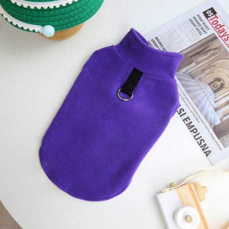 Chaleco y sudadera con capucha de terciopelo suave y cálido para mascotas en otoño/invierno - Suéter con hebilla de tracción para perros, gatos y animales pequeños, para usar en interiores y exteriores - Multicolor - Añade 34