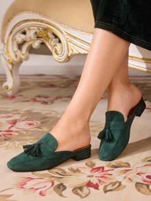 CUCCOO TILAWA New Summer Slip-On Loafers With Tassels, Casual Outdoor Sandals - Cadet Blue - View 4