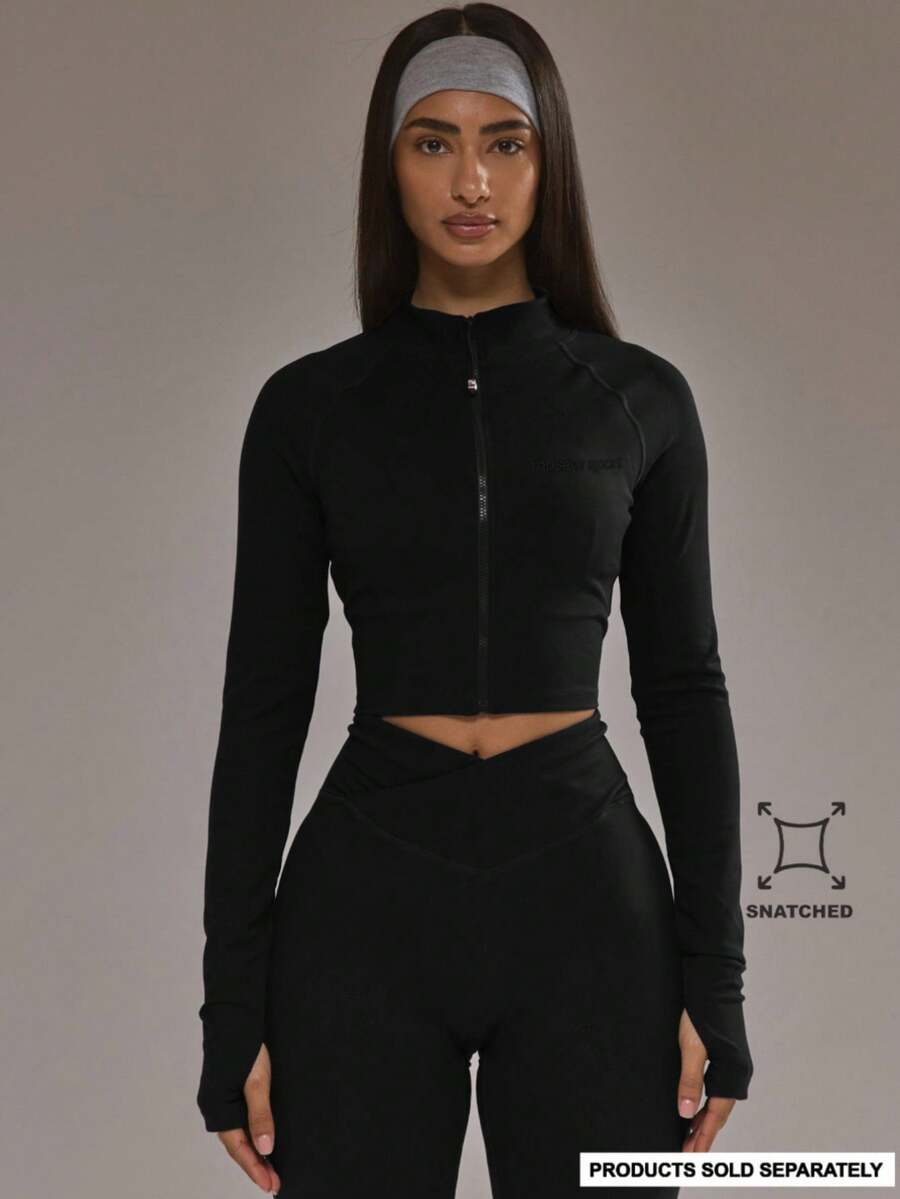 Musera Sport 短款拉链式BBL夹克（仅限板式网球冬季运动服，适合运动健身锻炼） - 黑色 - 查看 1