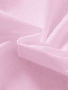 SHEIN 女童休閒極簡舒適圓領套頭短袖T恤與牛仔裙兩件套 - 淺粉色 - 查看 7