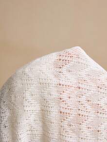 Poéselle 白色露肩蕾丝修身上衣，单肩短袖衬衫，性感外出露脐T恤，春夏柔美街头风，女士休闲纯色蕾丝拼接不对称领露脐T恤，夏季，法式上衣，2026新款透视上衣性感白色上衣白色蕾丝上衣牛仔上衣白色网纱上衣露肩露脐上衣蕾丝白色上衣牛仔上衣蕾丝露脐上衣白色露脐上衣女士休闲装女士夏季装 - 白色 - 查看 8