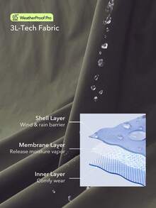 OutZeal Women Outdoor Jacket Hiking Camping Water-Resistant Hooded Side Pocket - Army Green - View 6