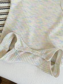 SHEIN 3件套男女宝宝休闲纯色无袖连体衣和短裤套装，婴儿服装套装，春夏款 - 杏色 - 查看 5