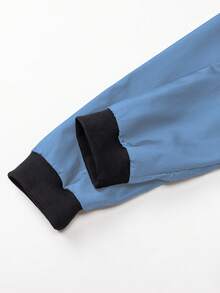 Manfinity Homme Chaqueta de manga larga con contraste de color para hombre - Celeste - Ver 3