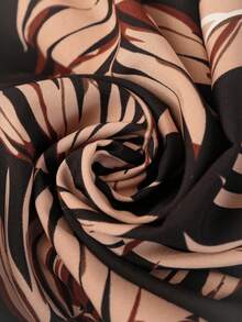 SHEIN Holidaya V领扎染连衣裙，休闲度假风 - 黑色 - 查看 5