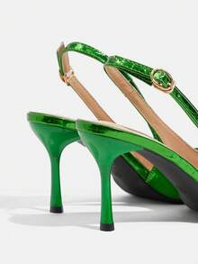 CUCCOO TILAWA 2026夏季新款优雅女士时尚纯色猫跟尖头高跟鞋，配蝴蝶结踝带，适合休闲、约会、派对等场合穿着。 - 綠色 - 查看 5