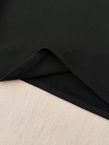 少女黑白撞色星星印花休闲圆领T恤，夏季 - 黑與白 - 查看 6