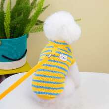 PETSIN Chaleco y sudadera con capucha de terciopelo suave y cálido para mascotas en otoño/invierno - Suéter con hebilla de tracción para perros, gatos y animales pequeños, para usar en interiores y exteriores - Multicolor - Ver 25