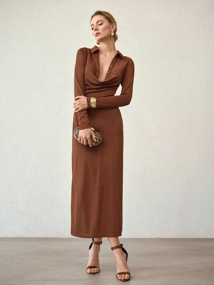RUCHED SLIM FIT DRESS, SPRING/SUMMER