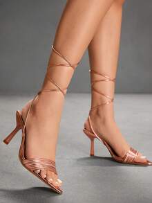 CUCCOO SZL Giày sandal cao gót mũi nhọn màu vàng ánh kim đính đá lấp lánh, kiểu dáng gợi cảm, thích hợp cho tiệc tùng, dịp Giáng sinh và Lễ tình nhân. - Rượu sâm banh - Xem 10
