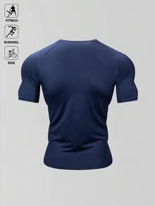 Gym Rark Men's Letter Print Raglan Short Sleeve Casual Fitness Workout T-Shirt - Multicolor - View 2