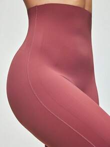 SHAPORA Prenda moldeadora de cintura alta de unicolor sin costuras para mujer - Café integral - Ver 6
