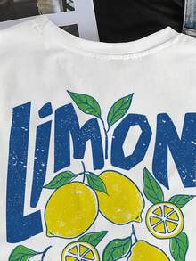 Manfinity Joysei White Label Men's Casual Vacation Lemon Print Tank Top, Suitable For Summer Wear - White - View 3