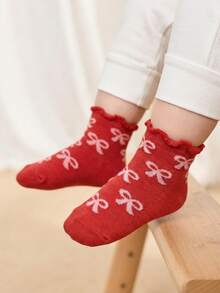 Cozy Pixies 5双婴儿袜，爱心蝴蝶结，可爱蕾丝袜，保暖室内外均可穿着 - 彩色 - 查看 6