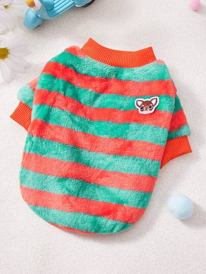 PETSIN 秋冬季宠物绒面背心连帽衫 – 柔软保暖毛衣，带防滑扣，适合犬、猫及小型动物，室内外均可穿着