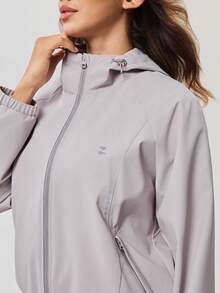 OutZeal Women Outdoor Jacket Daily Casual Water-Resistant Back Vent Design Reflective Strip Outdoor Tops - Grey - View 11