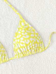 Swim Vcay 2025年女士豹纹泳衣上装，适合海滩/度假 - 彩色 - 查看 3