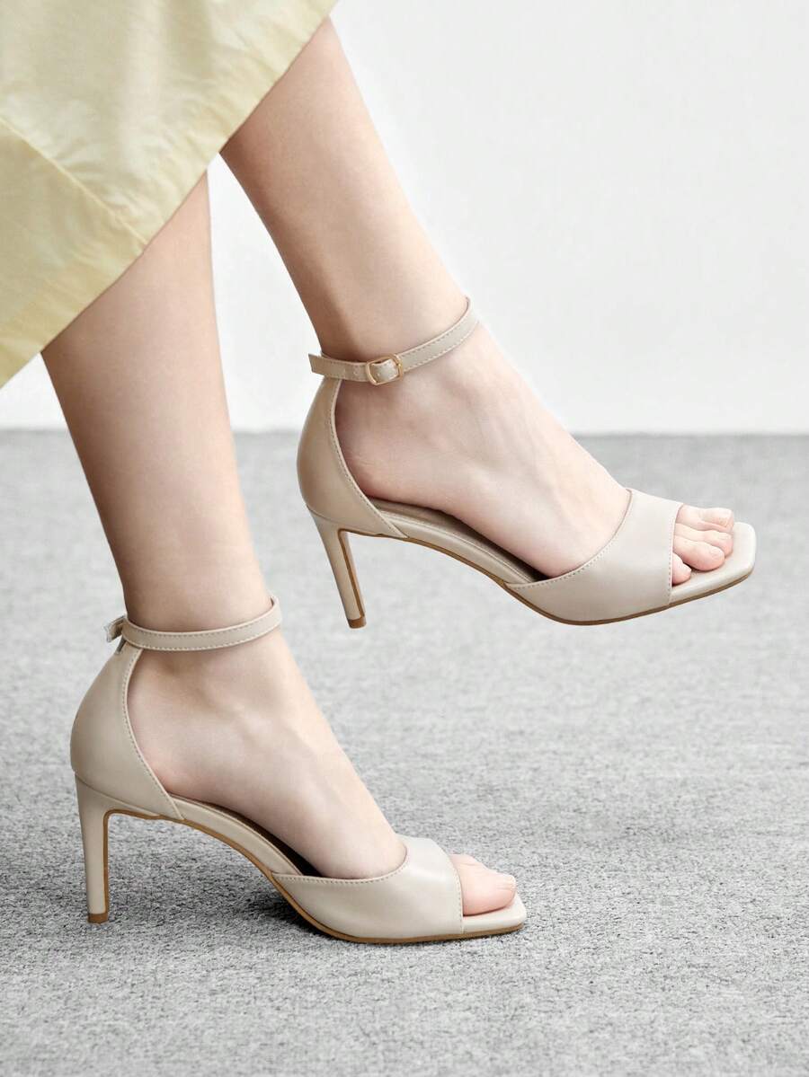 CUCCOO BIZCHIC 女士时尚百搭通勤高跟凉鞋 - 杏色 - 查看 1