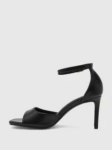 CUCCOO BIZCHIC Women's Buckle Design Fashion Daily Wear High Heel Sandals - Black - View 10