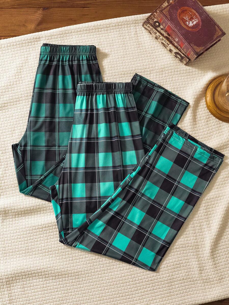 2件套格子男士休闲裤 - 彩色 - 查看 1