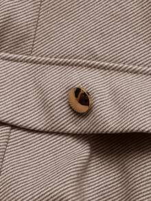 Franclia Đầm cao cấp dành cho nữ trên 25 tuổi, mẫu thu đông 2025, kiểu dáng mới, cổ áo phối nhiều lớp, thắt nơ, túi nắp, thiết kế tay áo xếp ly thanh lịch, cài cúc kim loại, có lớp lót và thoải mái, phù hợp cho mặc hàng ngày, đa năng, đi làm và dự tiệc. - Màu nâu tối - Xem 5